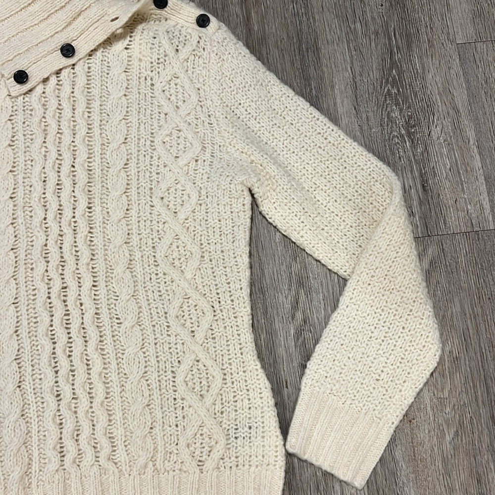 Gap Wool/Camel Hair Turtle Neck With Buttons Knit Sweater​ - Picture 6 of 13